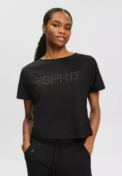 Футболка с принтом LOGO Esprit, цвет black
