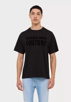 Футболка с принтом LOGO GOTH Versace, черный