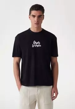 Футболка с принтом LOGO Guess, черный