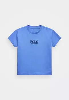 Футболка с принтом LOGO HEAVYWEIGHT COTTON JERSEY TEE Polo Ralph Lauren, темно-синий