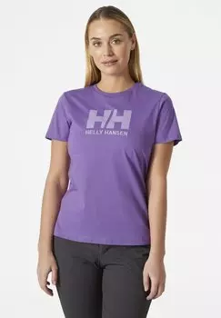 Футболка с принтом LOGO Helly Hansen, цвет electric purple