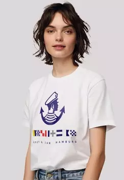 Футболка с принтом LOGO KNUT JAN HAMBURG F4NT4STIC, белый