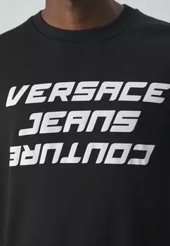 Футболка с принтом Logo Line Versace, черная