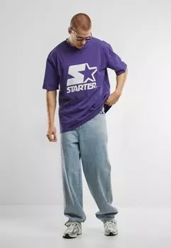 Футболка с принтом LOGO OVERSIZE TEE Starter, фиолетовый