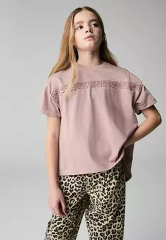 Футболка с принтом LOGO PLEAT BACK smALLSAINTS, сиреневый