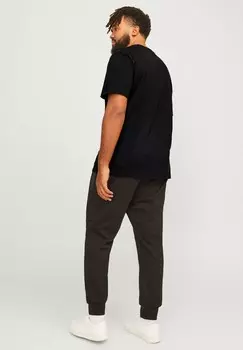 Футболка с принтом LOGO PLUS SIZE RUNDHALS KURZARM 2PACK CORP Jack & Jones, черный