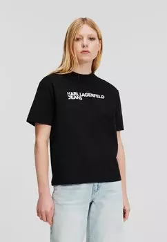 Футболка с принтом LOGO REGULAR TEE Karl Lagerfeld Jeans, черный