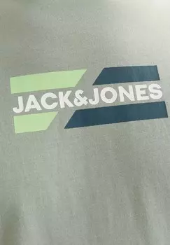 Футболка с принтом LOGO RUNDHALS Jack & Jones, светло-зеленый