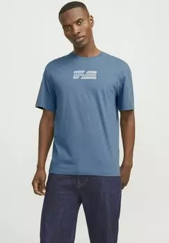 Футболка с принтом LOGO RUNDHALS Jack & Jones, синий