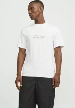 Футболка с принтом LOGO RUNDHALSAUSSCHNITT Jack & Jones, молочный