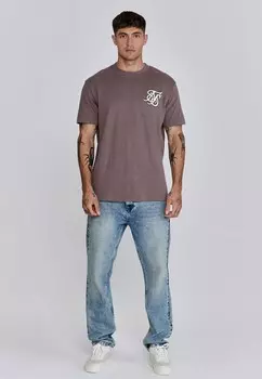 Футболка с принтом LOGO SIKSILK, коричневый