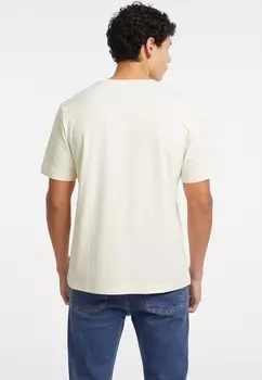 Футболка с принтом LOGO-STEMPEL Guess Jeans, бежевый