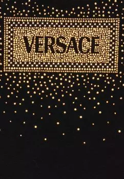 Футболка с принтом Logo Strass Unisex Versace, черный/оро