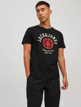 Футболка с принтом LOGO T-SHIRT 2-ER STCK PACK Jack & Jones, цвет Black Denim