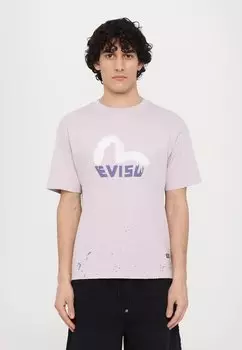 Футболка с принтом LOGO TEE Evisu, сиреневый