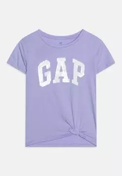 Футболка с принтом Logo Tee Girls GAP, цвет fresh lavender