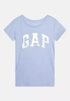 Футболка с принтом LOGO TEE GIRLS GAP, светло-голубой