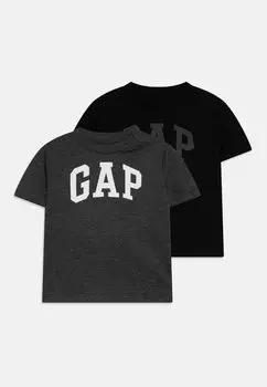 Футболка с принтом LOGO TEE TODDLER BOY 2 PACK GAP, цвет true black