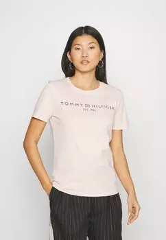 Футболка с принтом LOGO Tommy Hilfiger, цвет whimsy pink