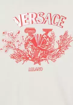 Футболка с принтом Logo Tresor Unisex Versace, bianco/rosa