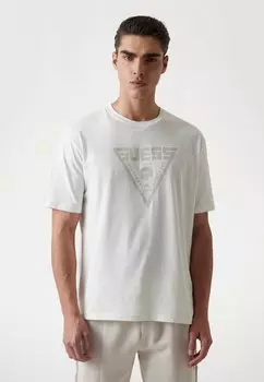 Футболка с принтом LOGO TRIANGOLO Guess, белый