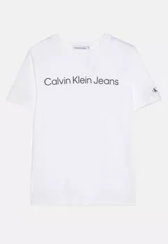 Футболка с принтом LOGO UNISEX Calvin Klein Jeans, цвет white