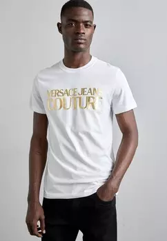 Футболка с принтом LOGO Versace, белый