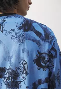 Футболка с принтом Logo Versace, bonnie светло-голубая