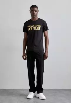 Футболка с принтом LOGO Versace, черный