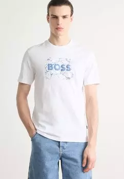 Футболка с принтом LOGOSPACE BOSS, белый