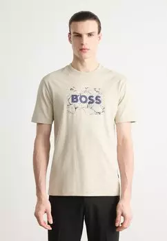 Футболка с принтом LOGOSPACE BOSS, бежевый