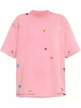 Футболка с принтом логотипа Balenciaga, розовый
