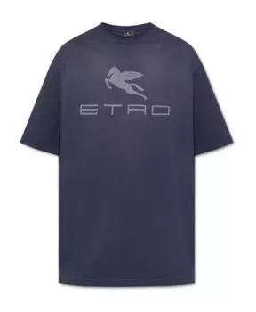 Футболка с принтом логотипа Etro, синий