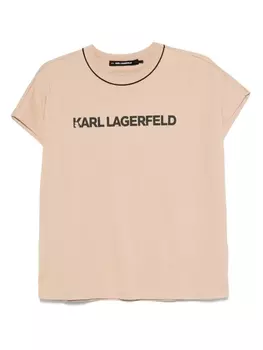 Футболка с принтом логотипа Карла Лагерфельда Karl Lagerfeld, нейтральный