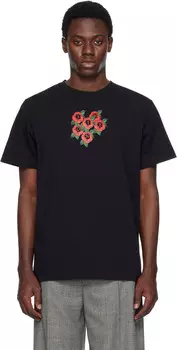 Футболка с принтом логотипа «Кластерная роза» Simone Rocha, черный