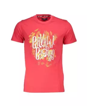 Футболка с принтом логотипа короткий рукав круглый вырез Cavalli Class, красный