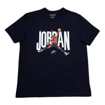 Футболка с принтом логотипа, круглый вырез, короткий рукав Air Jordan, черный