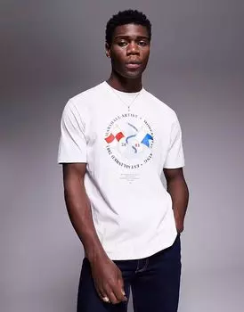 Футболка с принтом логотипа Marshall Artist белого цвета