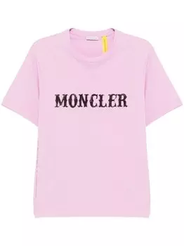 Футболка с принтом логотипа Moncler, фиолетовый