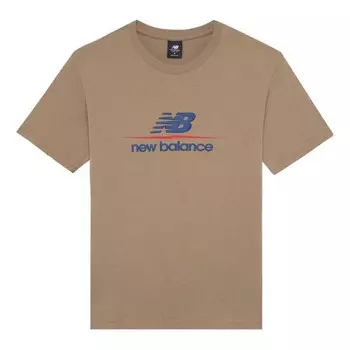 Футболка с принтом логотипа New Balance, коричневый