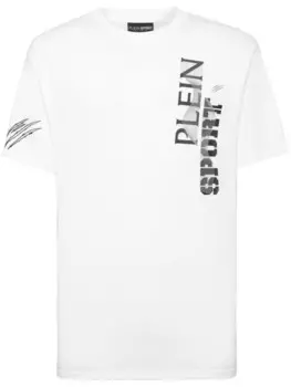 Футболка с принтом логотипа Plein Sport SS Wave, белый