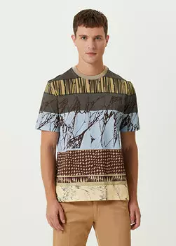 Футболка с принтом логотипа в зеленую полоску Paul Smith