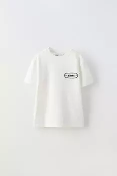 Футболка с принтом логотипа ZARA, белый