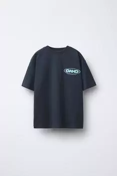 Футболка с принтом логотипа ZARA, цвет Dark anthracite