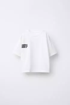 Футболка с принтом логотипа ZARA, устрично-белый