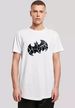 Футболка с принтом LONG CUT DC COMICS BATMAN LOGO SHATTERED F4NT4STIC, белый