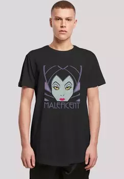 Футболка с принтом LONG CUT DISNEY MALEFICENT CROPPED HEAD F4NT4STIC, черный