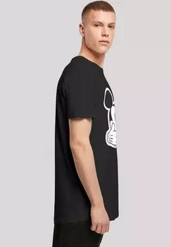 Футболка с принтом LONG CUT DISNEY MICKY MAUS DON’T SPEAK F4NT4STIC, черный