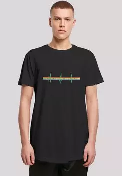 Футболка с принтом LONG CUT FLOYD PRISM HEARTBEAT RAINBOW REGENBOGEN F4NT4STIC, черный