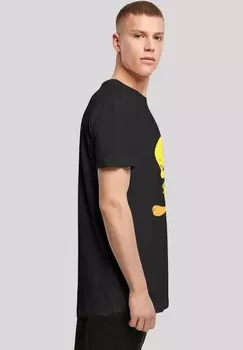 Футболка с принтом LONG CUT LOONEY TUNES ANGRY TWEETY F4NT4STIC, черный